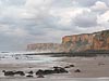 Strand en kliffen bij Arromanches-les-Bains