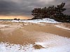 Verwaaide sneeuw op het Kootwijkerzand