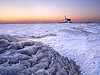 Het Paard van Marken in de winter voor zonsopgang